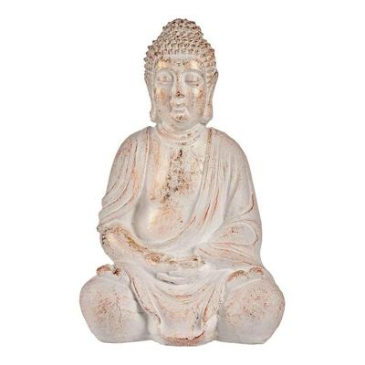 Decoratief tuinfiguur Ibergarden Wit Gouden Polyresin 24,5 x 50 x 31,8 cm Boeddha