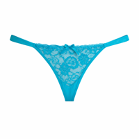 AMBRA Tanga ROMA LAGUNA blauw - luxe lingerie met borduurwerk - thumbnail