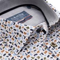 Ledȗb Modern Fit Overhemd wit, Motief - thumbnail