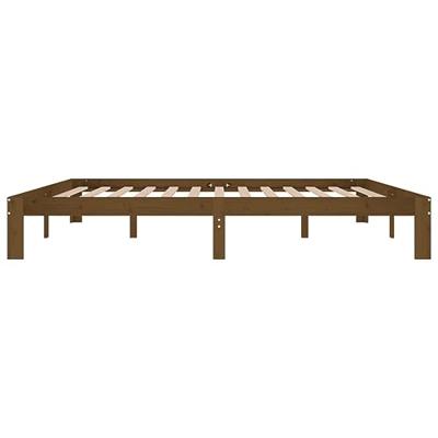 Bedframe massief grenenhout honingbruin 200x200 cm