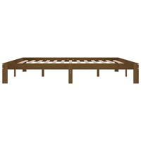 Bedframe massief grenenhout honingbruin 200x200 cm - thumbnail