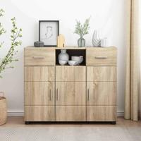 Dressoir met lade Sonoma eiken 88.5 x 30.5 x 73 cm Bewerkt hout - thumbnail