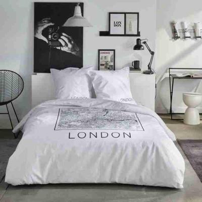 Beddengoedset - TODAY - JAVA - 2 personen - 240x220 cm - Katoen - London print - Wit