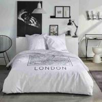 Beddengoedset - TODAY - JAVA - 2 personen - 240x220 cm - Katoen - London print - Wit - thumbnail