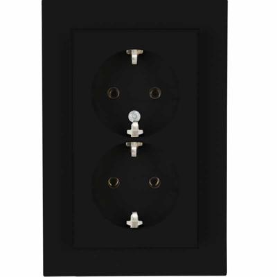 Kopp HK07 PURE mat zwart inbouw stopcontact RA dubbel - 4624620