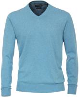Casa Moda Heren Trui Licht Blauw V-hals Katoen - thumbnail