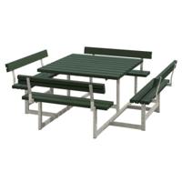 Picknicktafel Vierkant Blokhus Groen 4 Rugleuningen - thumbnail