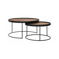 DTP Home Salontafel 'Mercurius' Teakhout, Set van 2 stuks, kleur Naturel - thumbnail