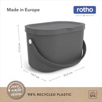 Rotho albula bio afvalbakje 3.2l antraciet - thumbnail