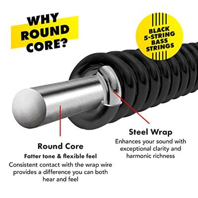 DR Strings BKB5-45 Black Beauties 45-125 set 5 snaren voor elektrische basgitaar