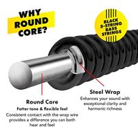 DR Strings BKB5-45 Black Beauties 45-125 set 5 snaren voor elektrische basgitaar - thumbnail