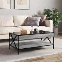 Salontafel met Infinity LED 90x50x38 cm grijs sonoma eikenkleur - thumbnail