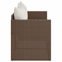 Tuinbank 3-zits met kussens poly rattan bruin - thumbnail