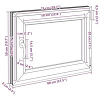 Kelderraam "RISOR" 80x50 cm draai-kiep DIN rechts wit - thumbnail