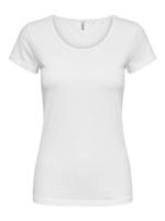 Only 15205059 Onllive Love Life S/s O-neck Top T-shirt Korte Mouw White 15205059 - thumbnail