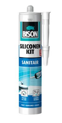 Bison Siliconenkit Sanitair Wit Crt 300Ml*12 Nl - 1491325 - 1491325