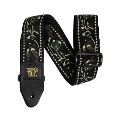 Ernie Ball Classic Jacquard Strap 5372 Black Pleasant Pheasant gitaarband Ernie Ball Classic Jacquard Strap 5372 Black Pleasant Pheasant gitaarband