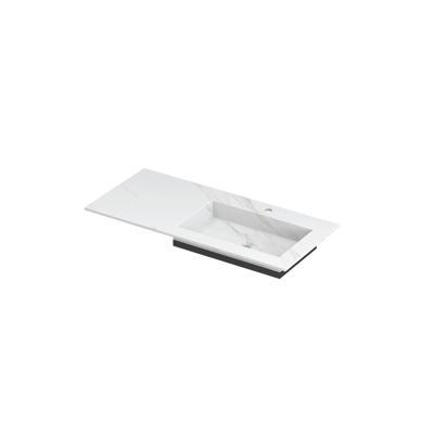 INK Post Wastafel Keramische Slab Envelop Bak Rechts met 1 Kraangat - 1000x450x10 mm - Calacatta Mat