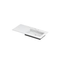 INK Post Wastafel Keramische Slab Envelop Bak Rechts met 1 Kraangat - 1000x450x10 mm - Calacatta Mat - thumbnail
