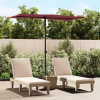 VidaXL Parasol met aluminium paal 180x110 cm bordeauxrood - thumbnail