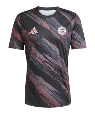 adidas Bayern München Pre-Match Trainingsshirt 2025-2026 Zwart Oranje Rood - thumbnail