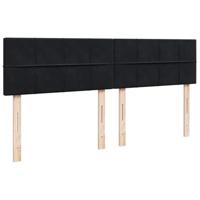 Ottoman bed met matras 180x200cm fluweel zwart - thumbnail