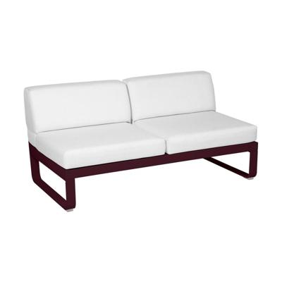 Fermob Bellevie 2-zitsmodule loungebank Black Cherry - Off-White