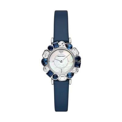 Horlogeband Armani AR11595 Leder Blauw 12mm Horlogeband Armani AR11595 Leder Blauw 12mm