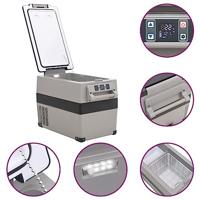 VidaXL Koelbox met handvat 35 l pp & pe zwart en wit - thumbnail