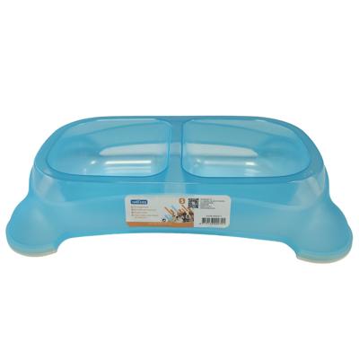 Nobleza Voerbak voor hond en kat - Dubbel - Blauw - Maat S