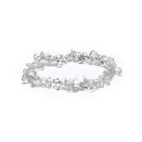 Elastische Armband met Bergkristal Edelsteen Chips - thumbnail