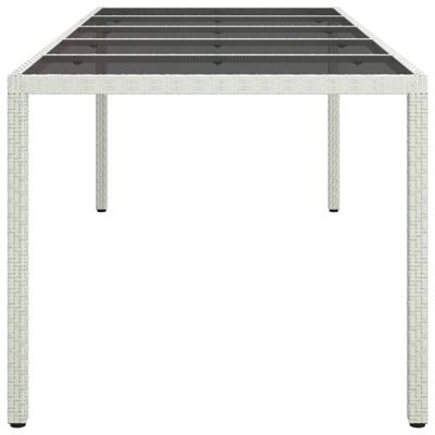 Tuintafel 250x100x75 cm poly rattan en gehard glas wit