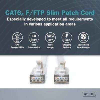 Digitus DK-1632-A-005S RJ45 Netwerkkabel, patchkabel CAT 6A F/FTP 0.5 m Grijs Kleurcodering, Afgeschermd, Meerdradig, Met anti-kniktule 1 stuk(s)