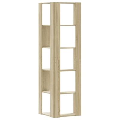 Boekenkast 5-laags hoek 50x50x179 cm bewerkt hout sonoma eiken