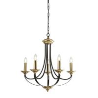 Searchlight Klassieke kroonluchterBelfry 5-lichts 58cm brons met goud - 1845-5BZ - thumbnail