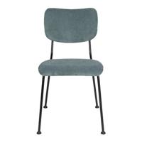 Zuiver Eetkamerstoel 'Benson' Rib, kleur Grijsblauw - thumbnail