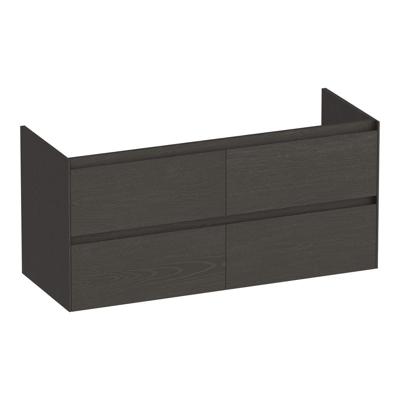 Brauer Inspire - Onderkast - 120 cm - met 4 Softclose Lades Greeploos en 2 Sifon Uitsparingen - Timber Anthracite