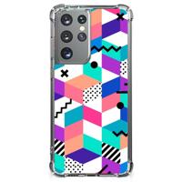 Samsung Galaxy S21 Ultra Shockproof Case Blokken Kleurrijk - thumbnail