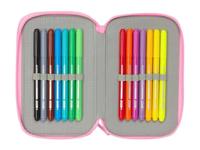 Driedubbele Pennenzak SuperKitties Roze Turkoois 12,5 x 19,5 x 5,5 cm 37 Onderdelen - thumbnail