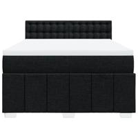 Boxspring met matras stof zwart 140x190 cm - thumbnail