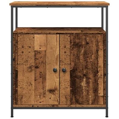 Dressoir 70x30x80 cm bewerkt hout oud houtkleurig