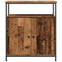 Dressoir 70x30x80 cm bewerkt hout oud houtkleurig - thumbnail
