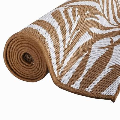 VidaXL Buitenkleed omkeerbaar 80x250 cm bruin en wit VidaXL Buitenkleed omkeerbaar 80x250 cm bruin en wit