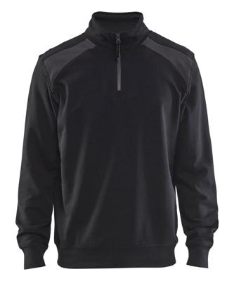 Blåkläder Sweatshirt bicolour met halve rits 33531158 | Zwart/Donkergrijs | Maat XXL - 7330509597323