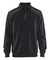 Blåkläder Sweatshirt bicolour met halve rits 33531158 | Zwart/Donkergrijs | Maat XXL - 7330509597323 - thumbnail