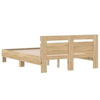 Bedframe met hoofdeinde en LED sonoma eikenkleurig 120x200 cm - thumbnail