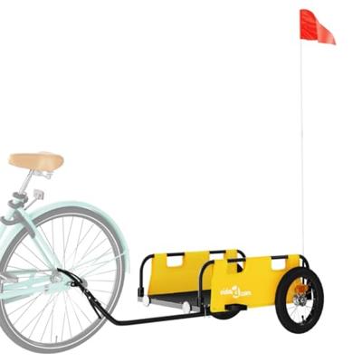 VidaXL Fietstrailer oxford stof en ijzer geel VidaXL Fietstrailer oxford stof en ijzer geel