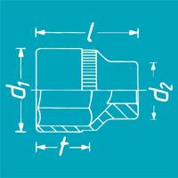 HAZET Dopsleutel 880-22 · 3/8 inch (10 mm) vierkant hol · Buiten-zeskant-tractieprofiel · SW 22 mm - thumbnail