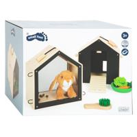 Small Foot - houten konijnenhok met konijn pluche, 15dlg. - thumbnail