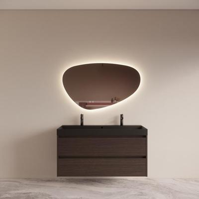 Badmeubelset BWS Riga met Lako Wastafel Zwart 120 cm Bruin Eiken